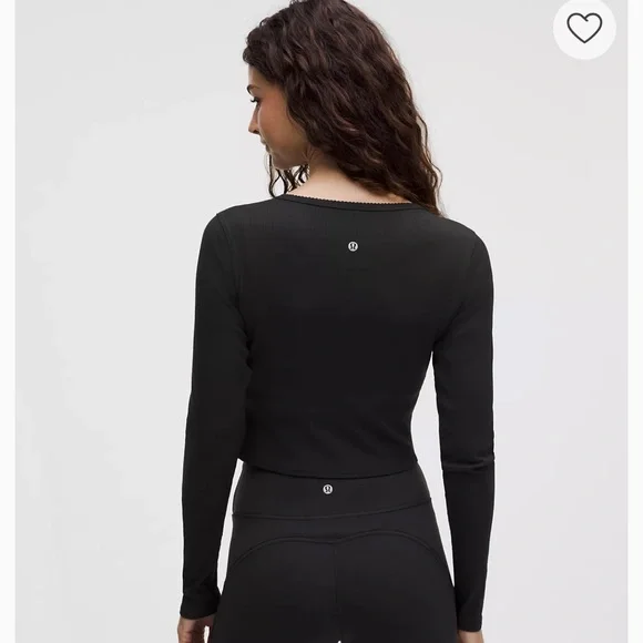 Lululemon Nulu Ribbed Wrap-Front Long-Sleeve Shirt
Heart/ Black/ M - Picture 3 of 8